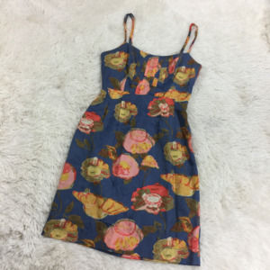 Maeve Size 0 Blue Floral Peony Slip Dress Lined